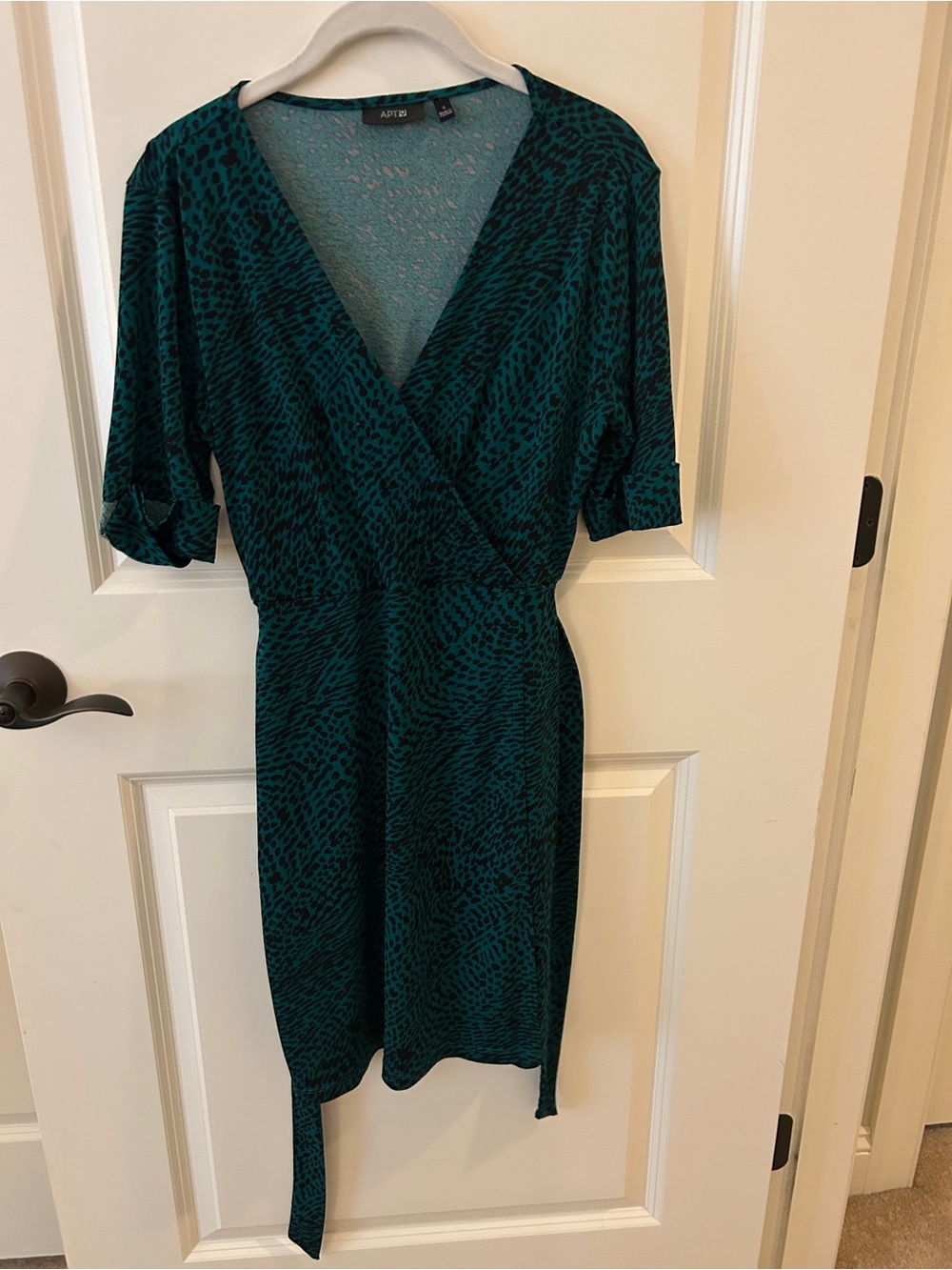 Apt. 9 Teal Animal-Print Wrap Midi Dress